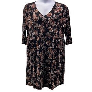 J Jill Paisley Floral Dress‎ Black XL
